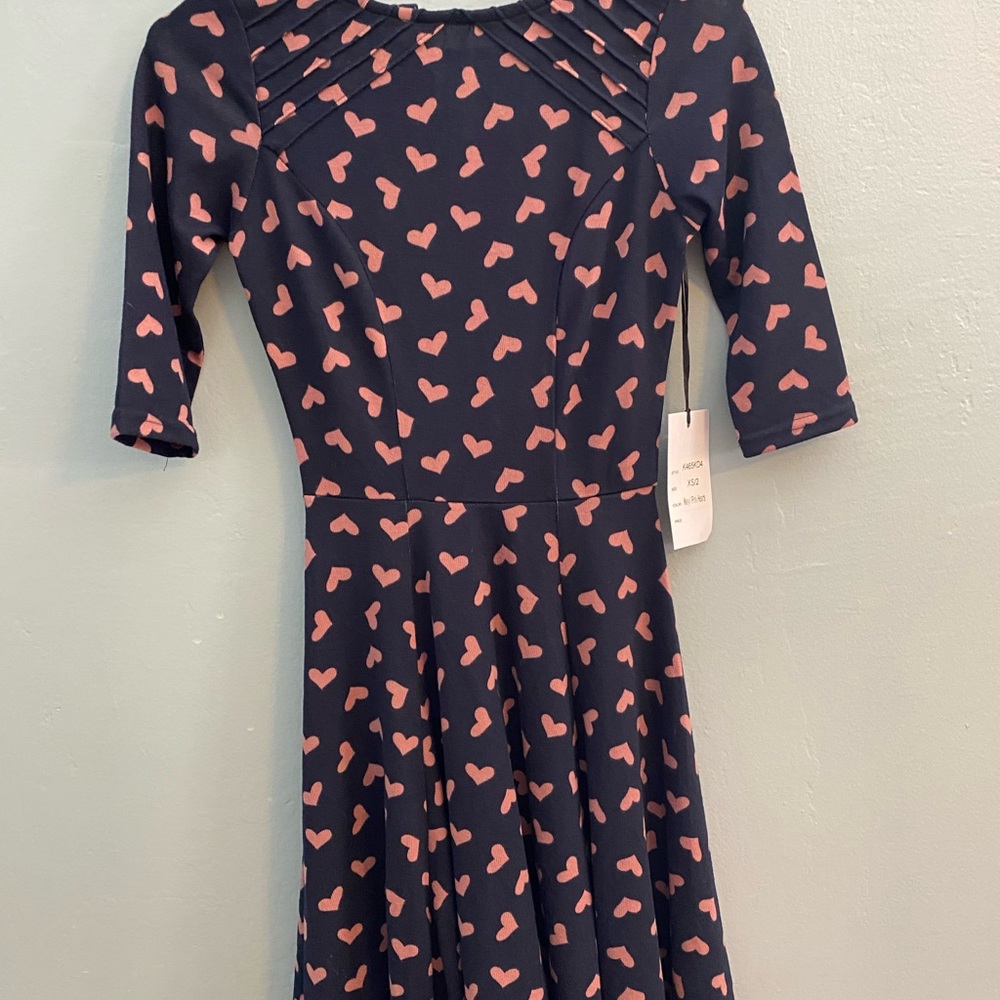 Navy and Pink Unique Vintage Valentines Dress